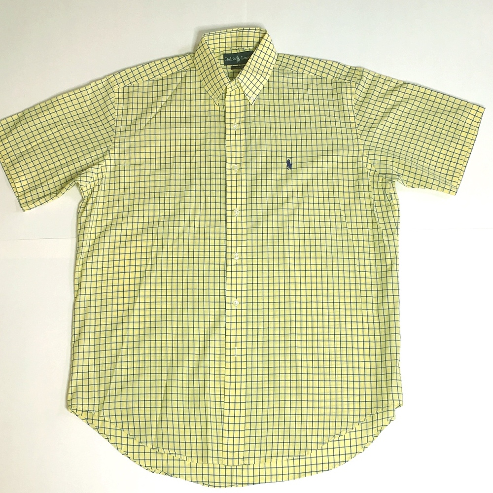 RALPH LAUREN BLAKE Yellow Plaid Short-Sleeve Shirt